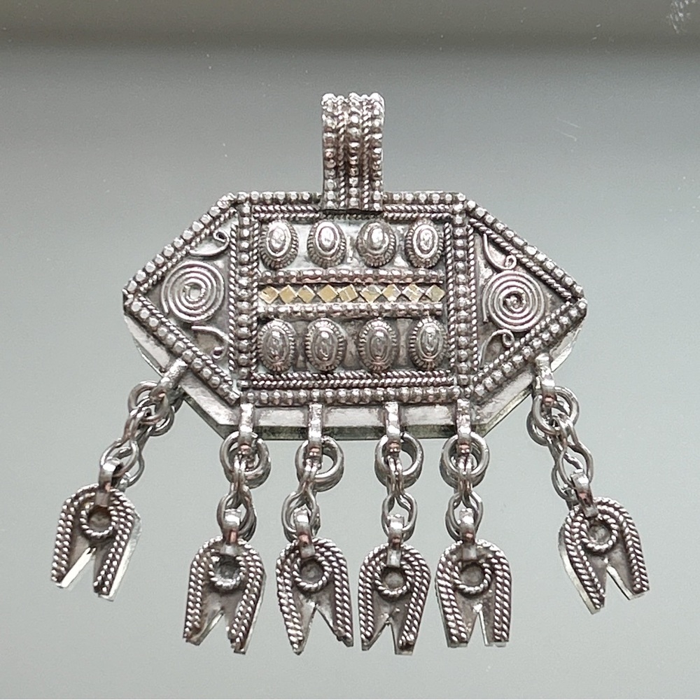 Semi Antique Omani Bedouin Tribal Sterling Silver Pendant
